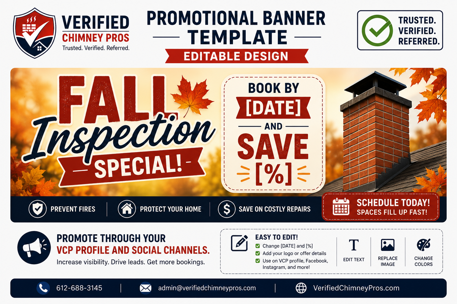 chimney professional planning seasonal promotions on a laptop to keep contracting schedule full year-round