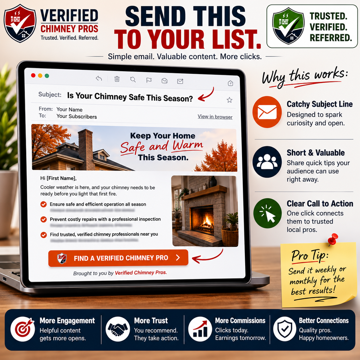 creator writing an affiliate marketing email on a laptop to earn recurring commissions